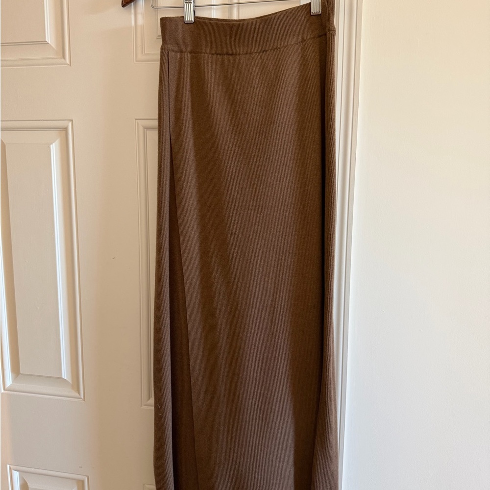 Brown Maxi Skirt & Sweater Set
